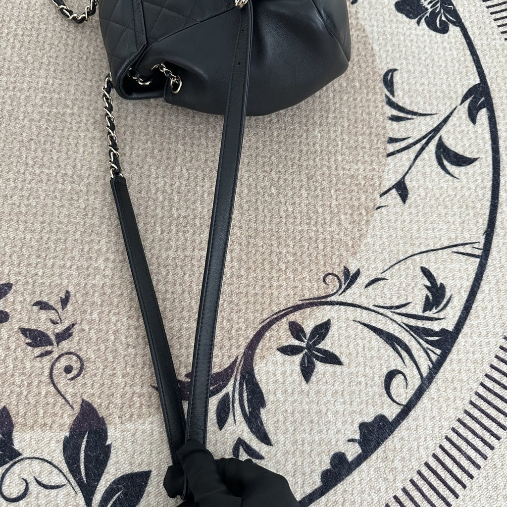 【Chanel】Chanel Black Caviar Duma Backpack, Gold-Tone Hardware-7216141