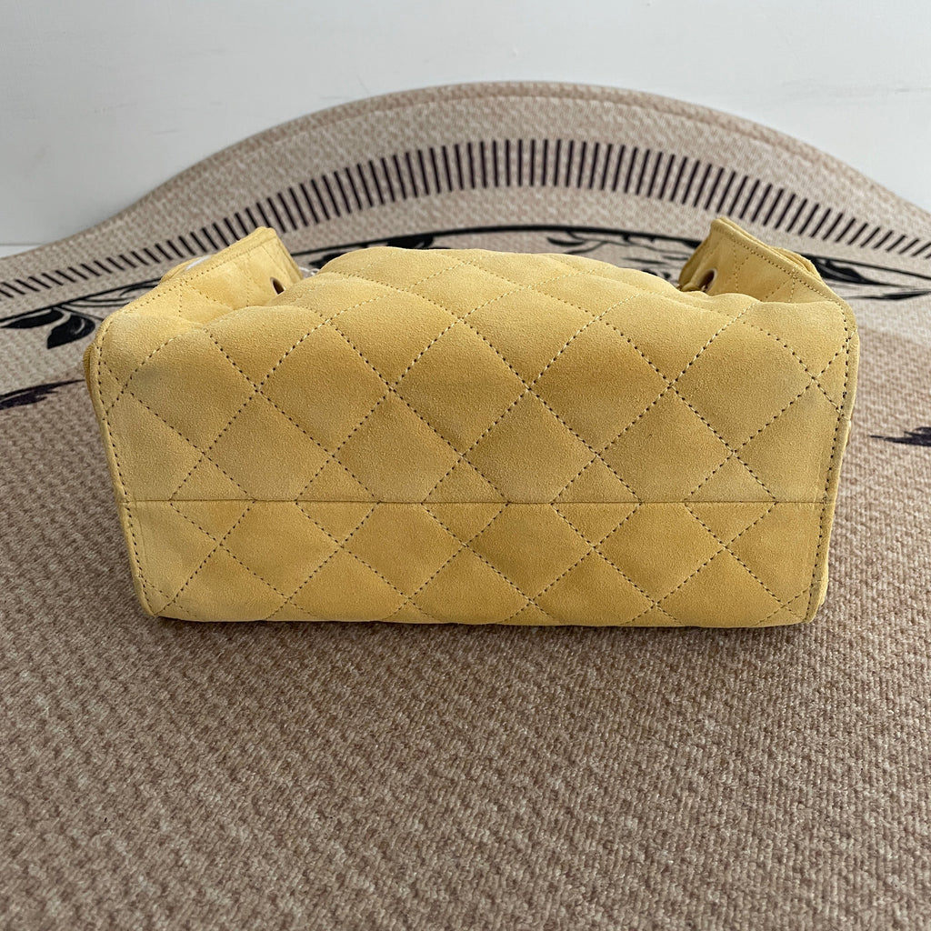 【Chanel】Chanel 25 Bag Mini, Yellow with Gold‑tone Hardware