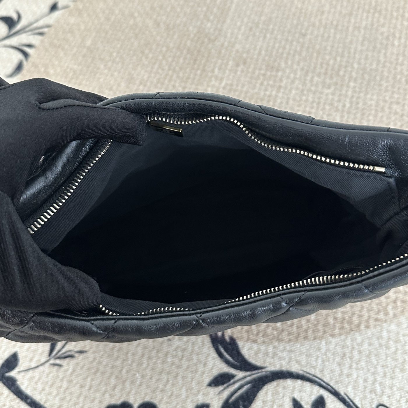 【Chanel】Chanel Hobo Underarm Bag, Black with Gold‑tone Hardware