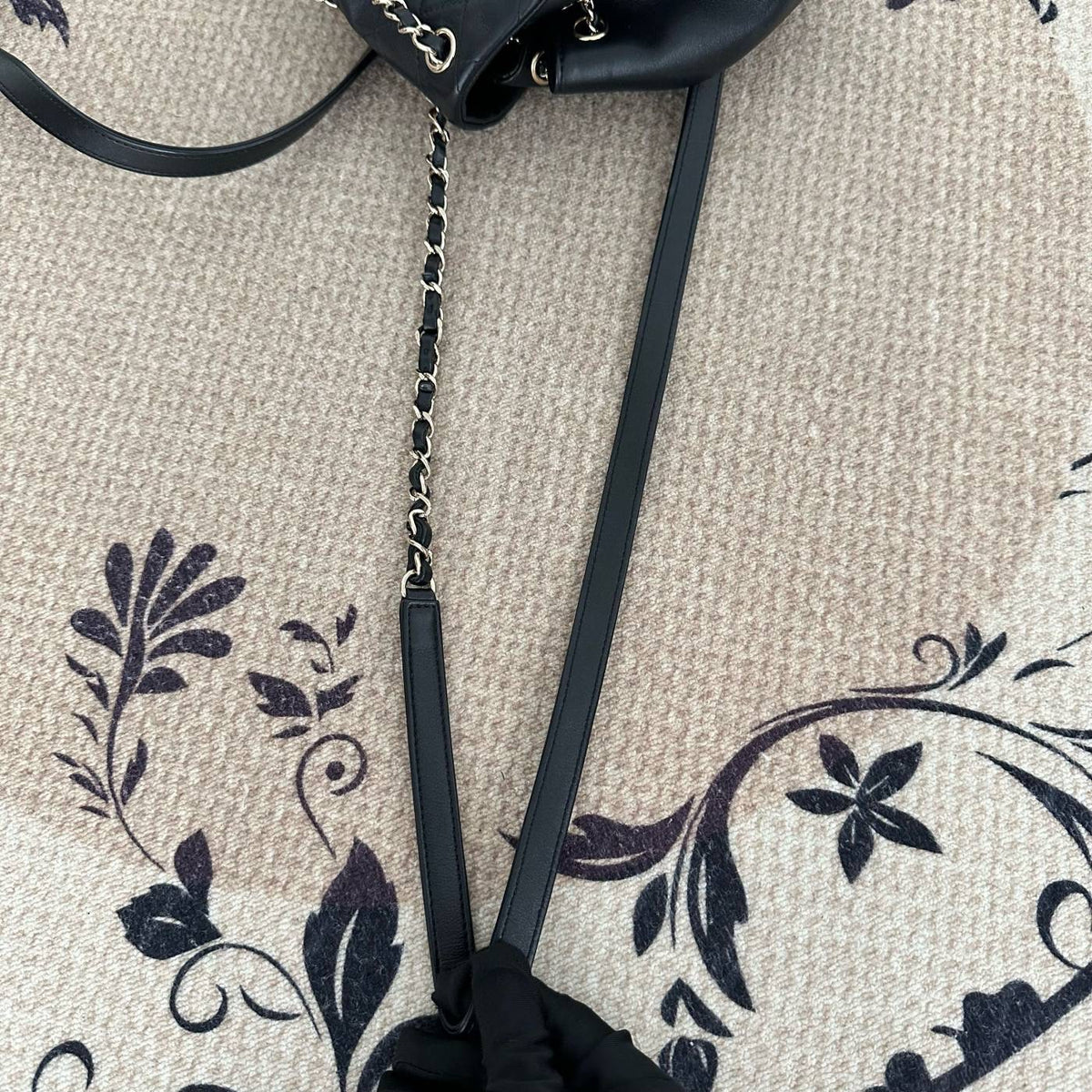【Chanel】Chanel Black Caviar Duma Backpack, Gold-Tone Hardware-7216141