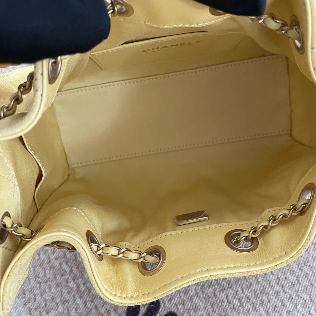 【Chanel】Chanel 25 Bag Mini, Yellow with Gold‑tone Hardware