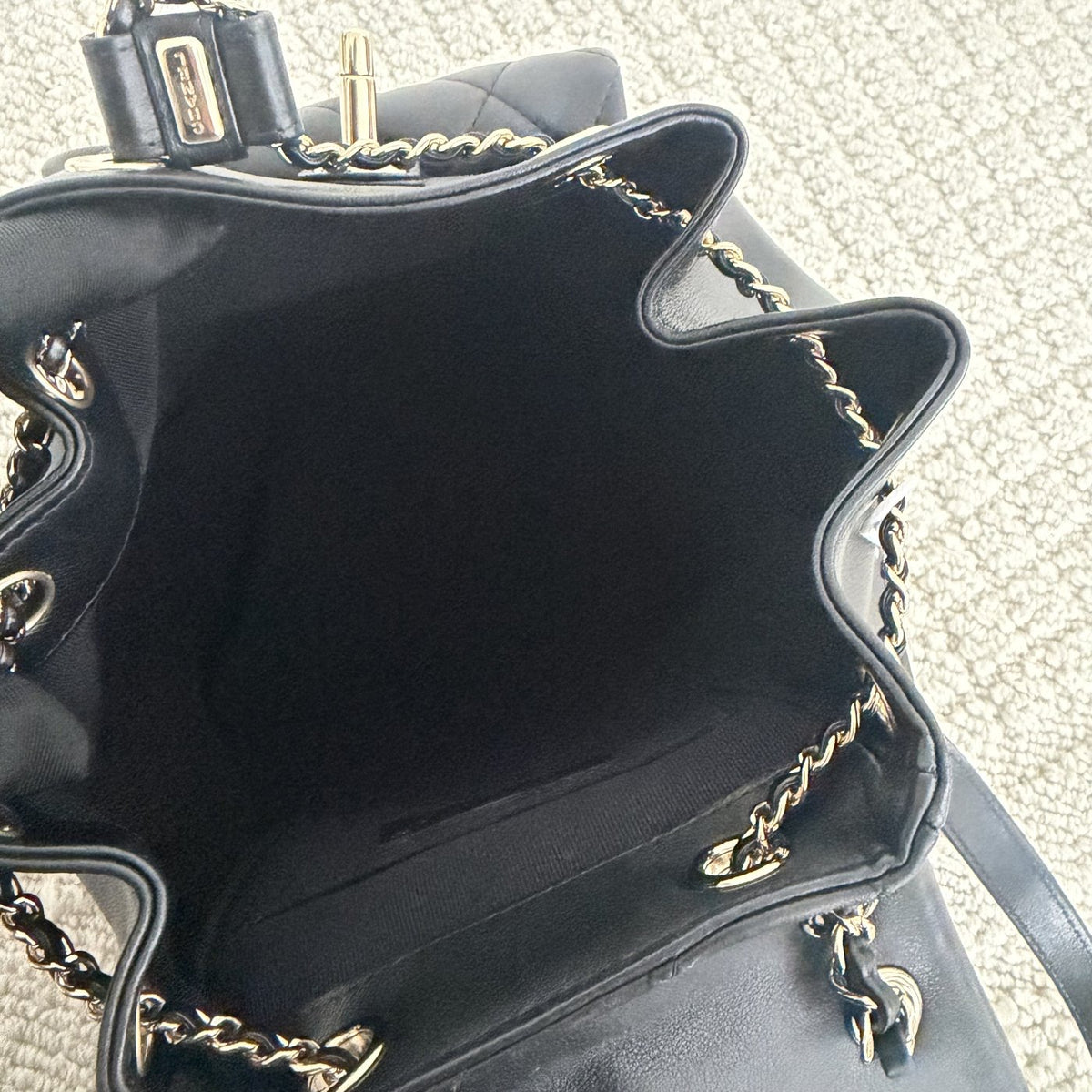 【Chanel】Chanel Black Caviar Duma Backpack, Gold-Tone Hardware-7215925