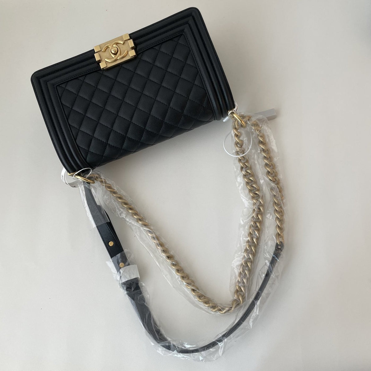 【Chanel】Chanel Black Gold Le Boy Flap Bag