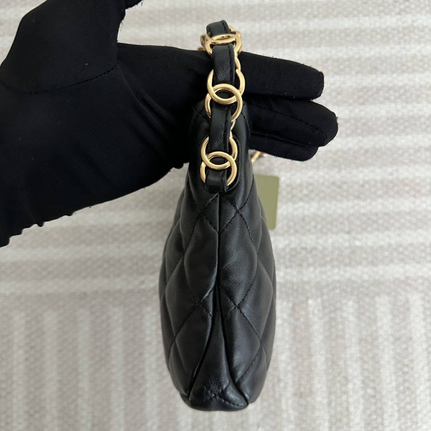 【Chanel】Chanel Hobo Bag, Black Caviar, Gold-Tone Hardware-7210671A
