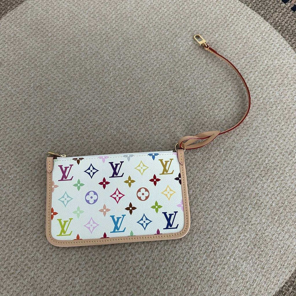 【LV】LV x Takashi Murakami Monogram Multicolore White CarryAll East West