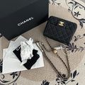 【Chanel】Chanel Black Gold Lambskin Square Mini with Ball, Chip Version