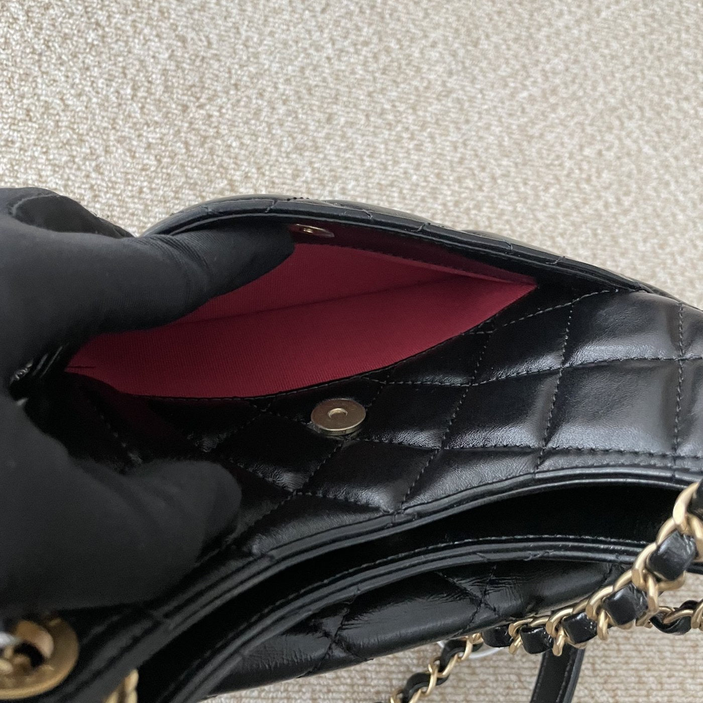 【Chanel】Chanel 25S Small Handbag (Tmall Genie) Black Grained Calfskin with Gold-Tone Hardware
