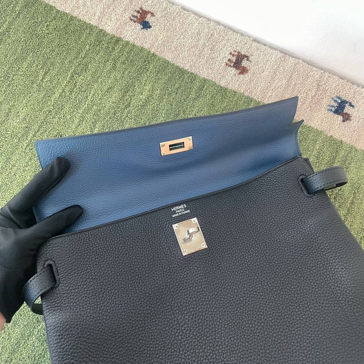 【Hermes】Hermès Black Kelly Silver Hardware