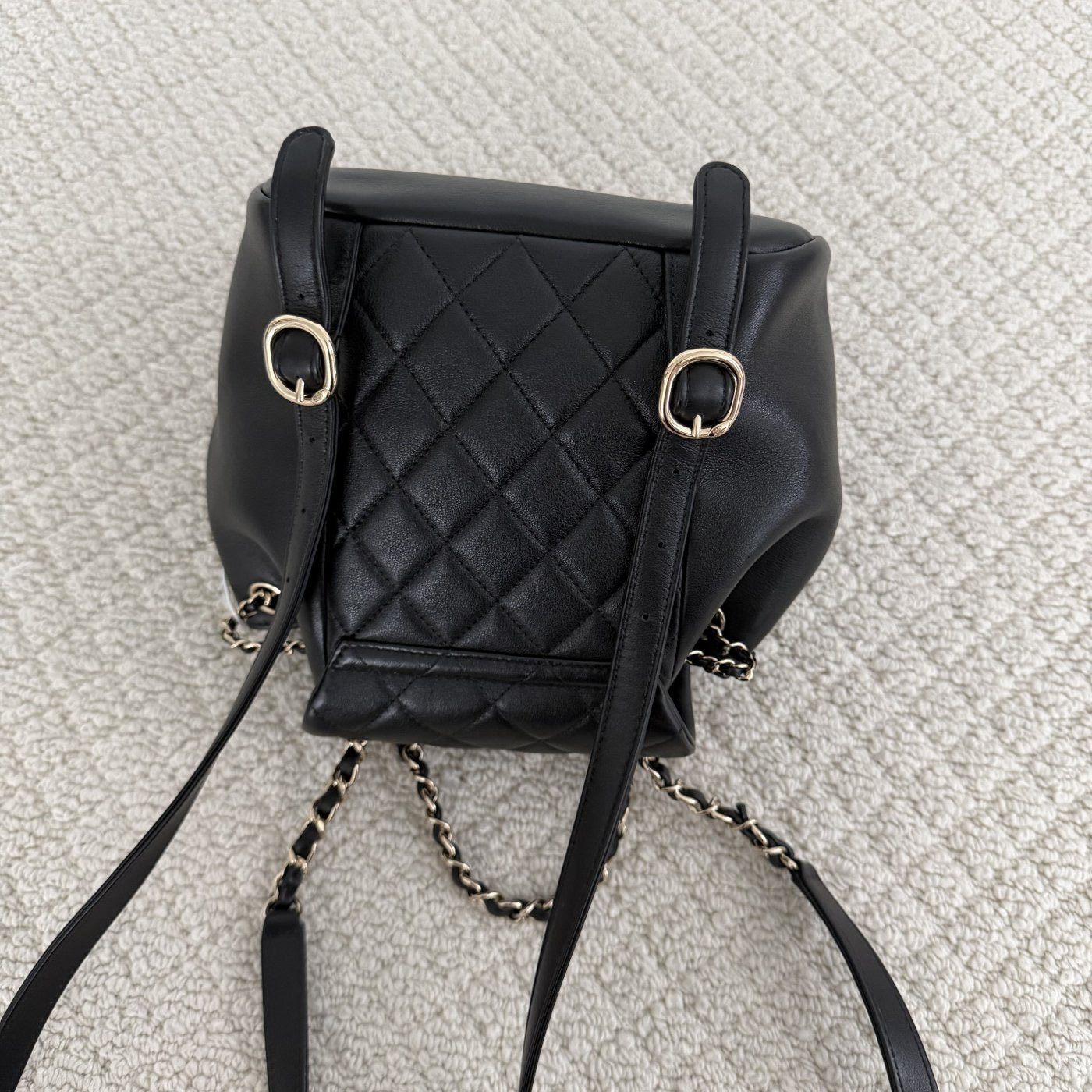 【Chanel】Chanel Black Caviar Duma Backpack, Gold-Tone Hardware-7215925