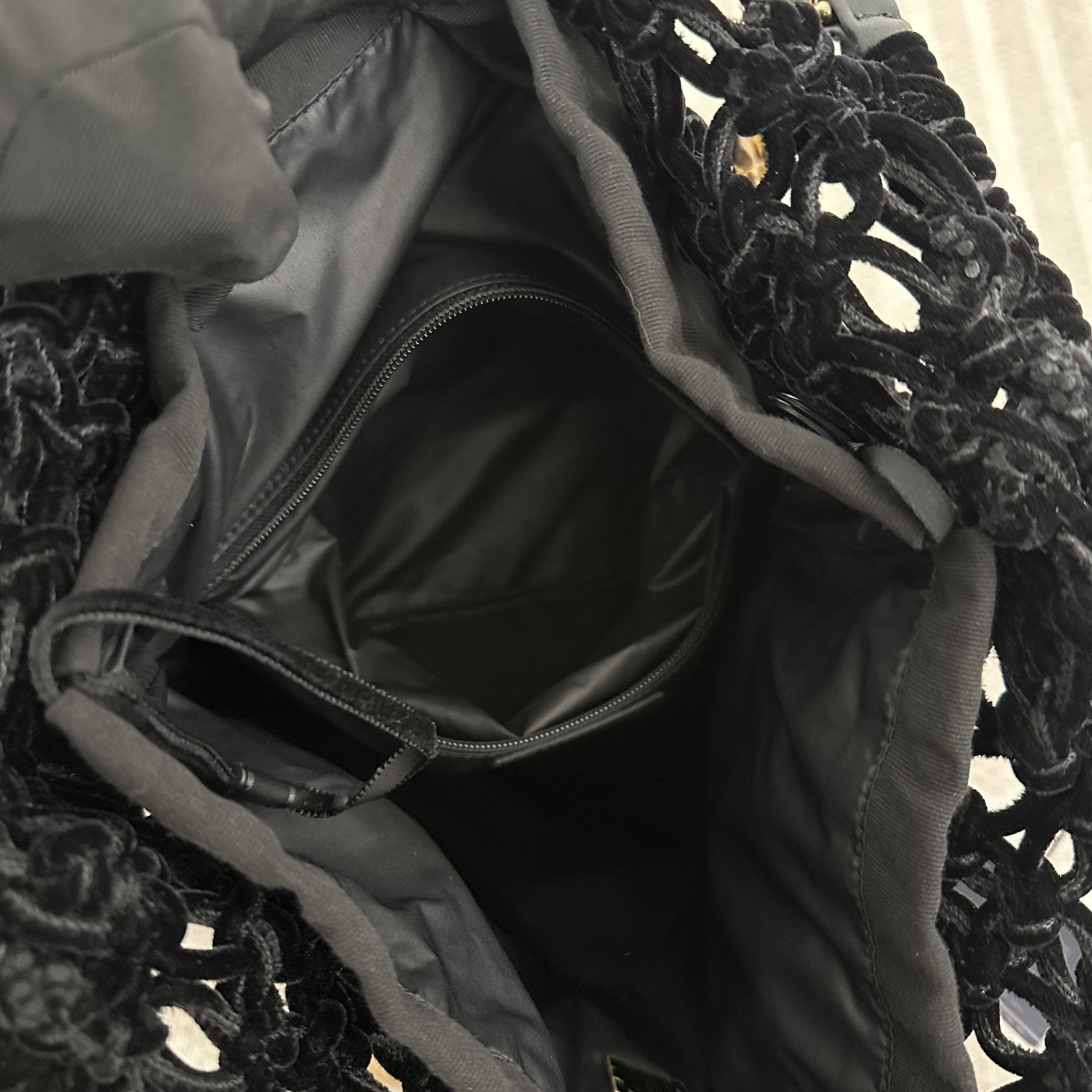 【Chanel】Chanel Black Gold Mesh Tote Mother and Child Bag