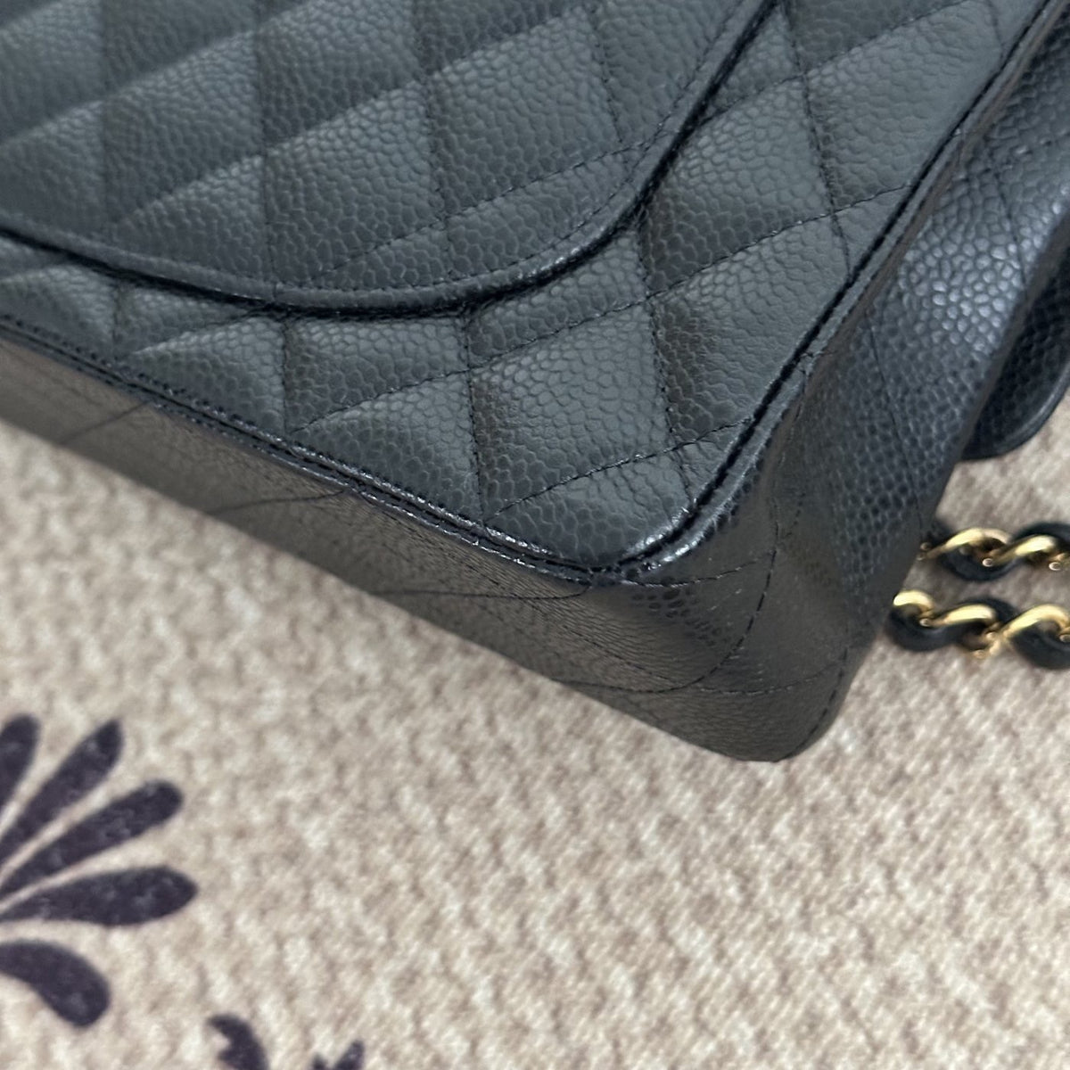 【Chanel】Chanel Small CF Classic Flap Black Caviar Gold‑tone Hardware