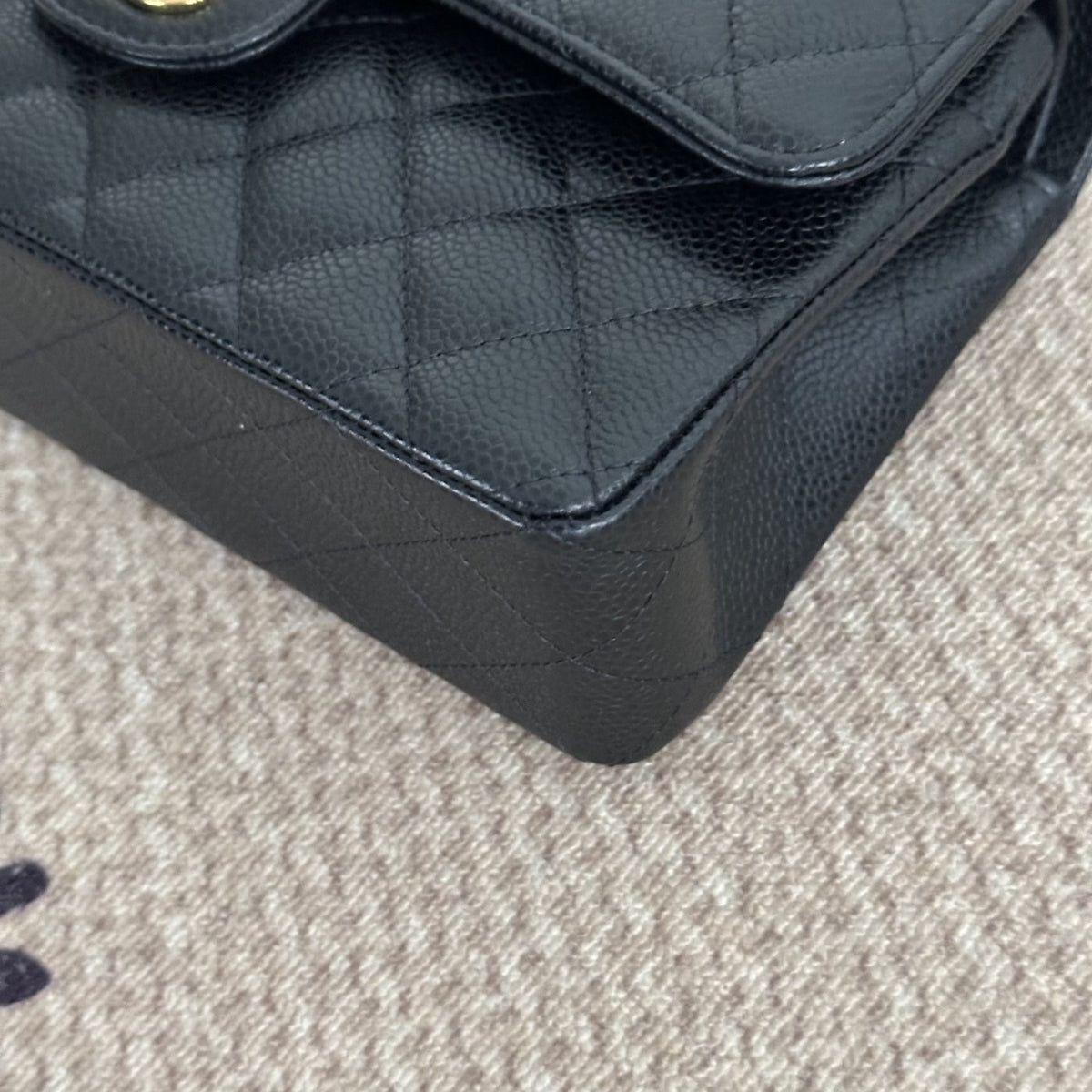 【Chanel】Chanel Small CF Classic Flap Black Caviar Gold‑tone Hardware