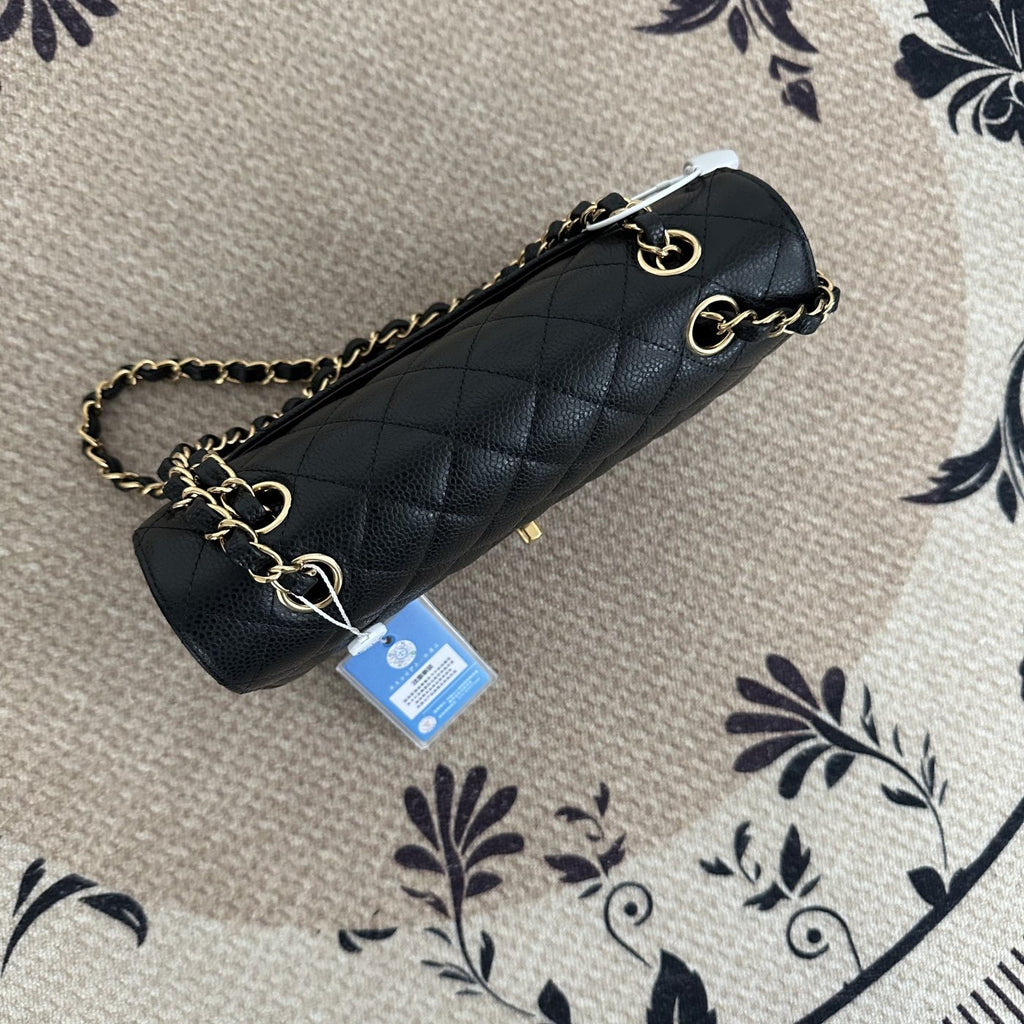 【Chanel】Chanel Small CF Classic Flap Black Caviar Gold‑tone Hardware