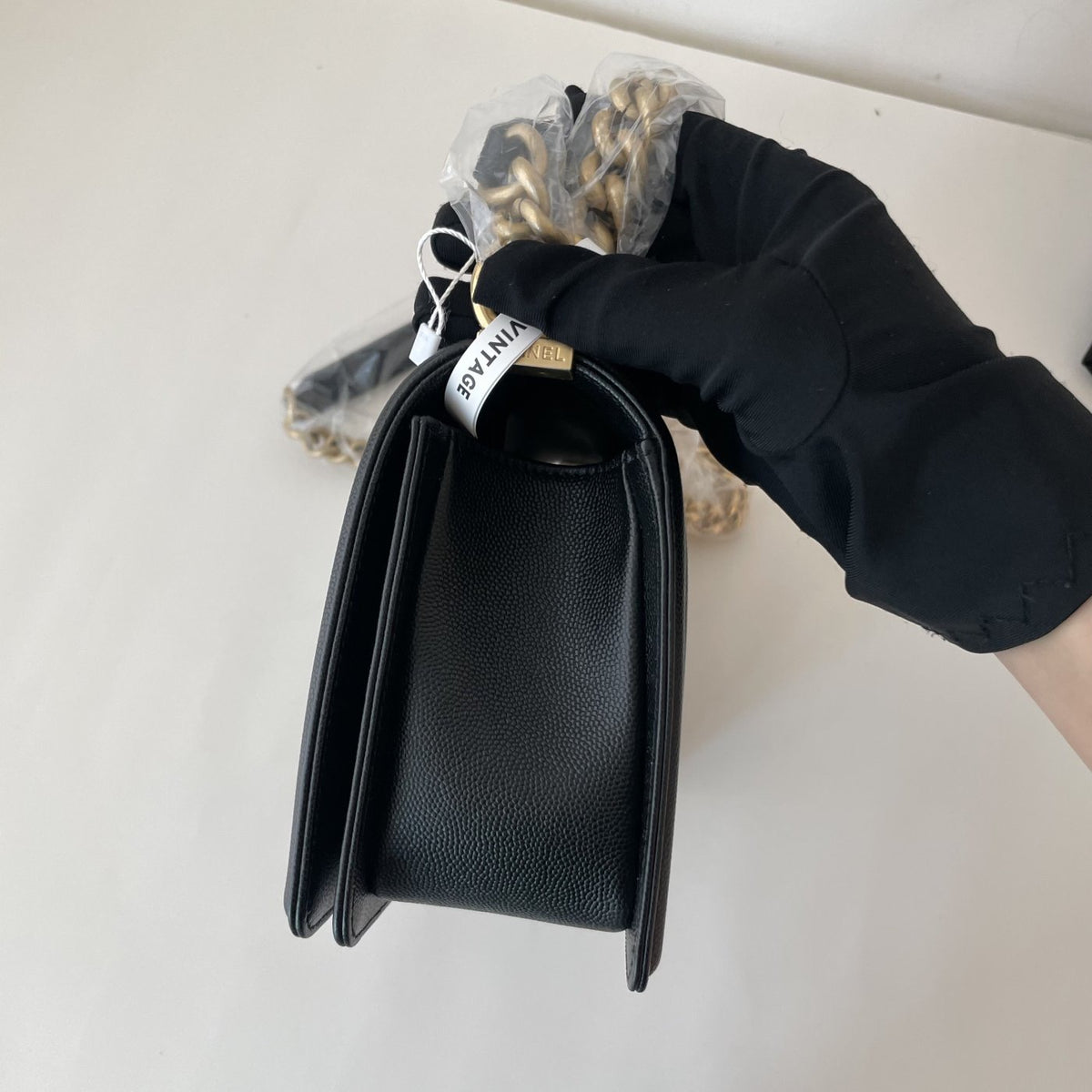【Chanel】Chanel Black Gold Le Boy Flap Bag