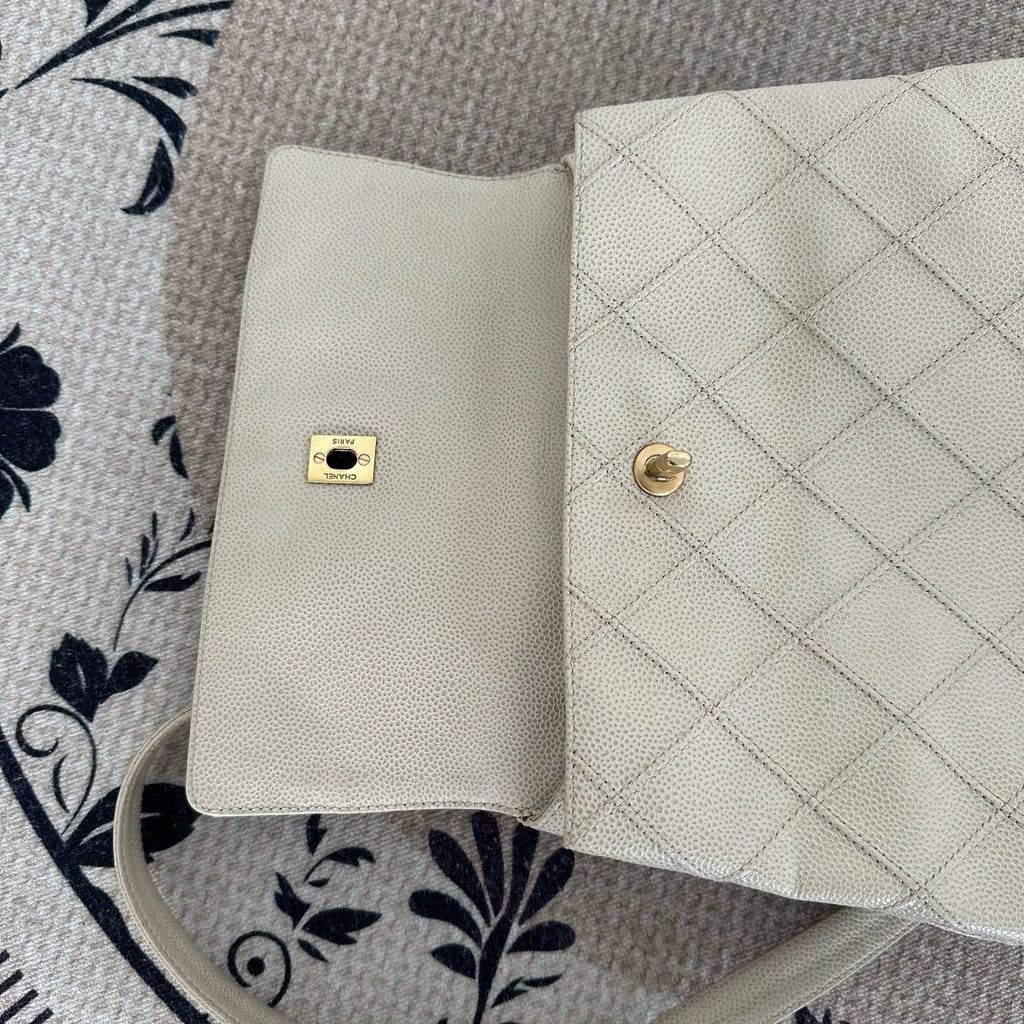 【Chanel】Chanel Cream Quilted Flap Backpack