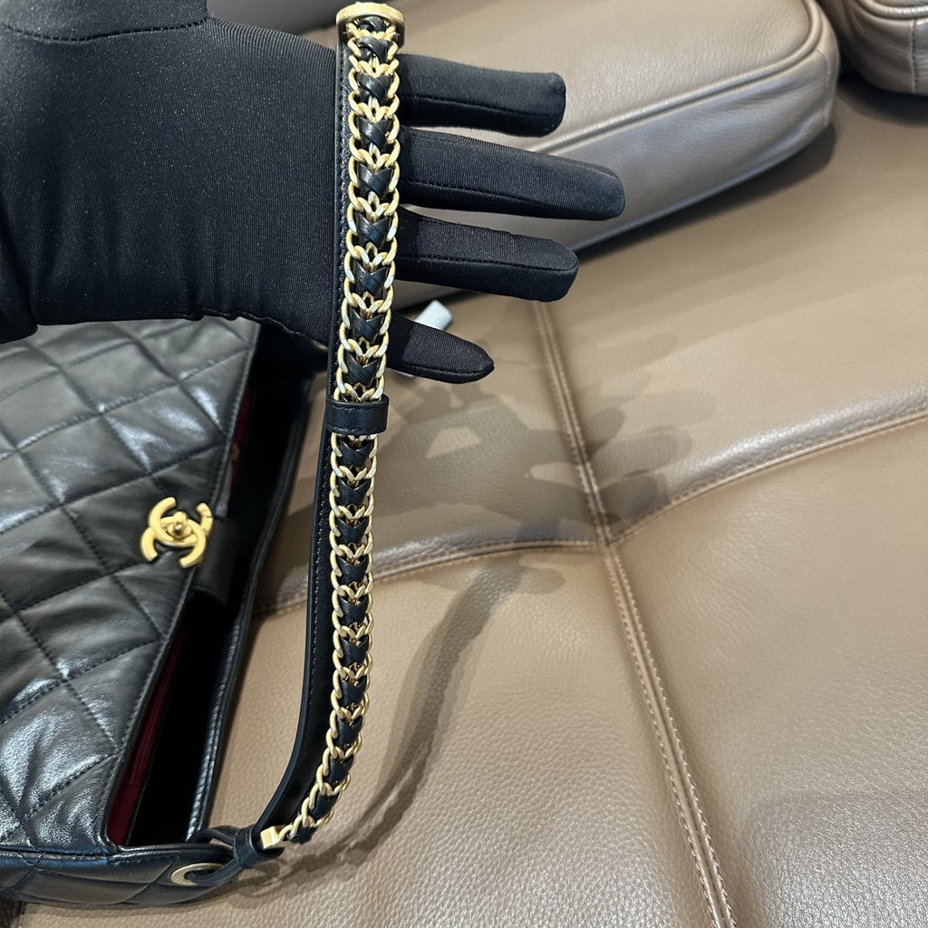 【Chanel】Chanel Black Gold Hobo Bag(23B)