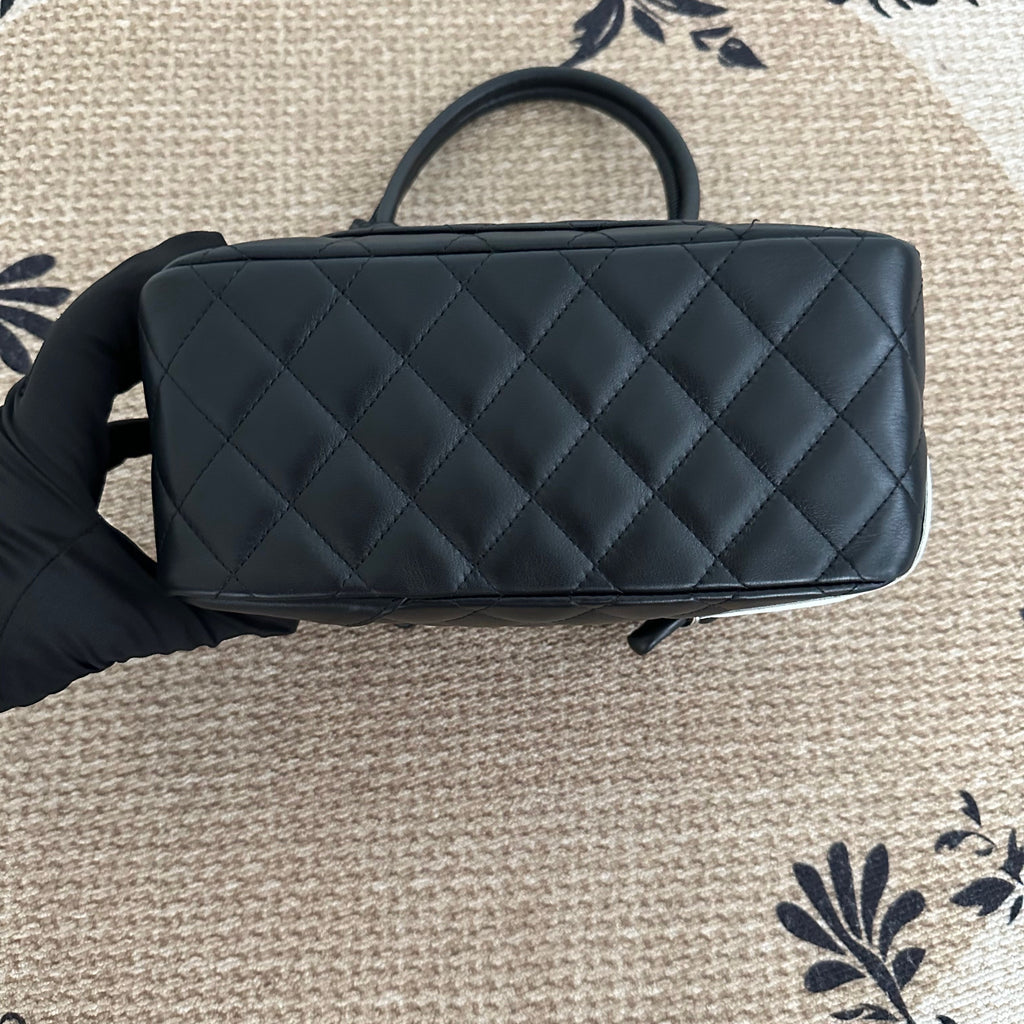 【Chanel】Chanel Cambon Ligne Black & White Pillow Bag Calfskin with Silver-Tone Hardware