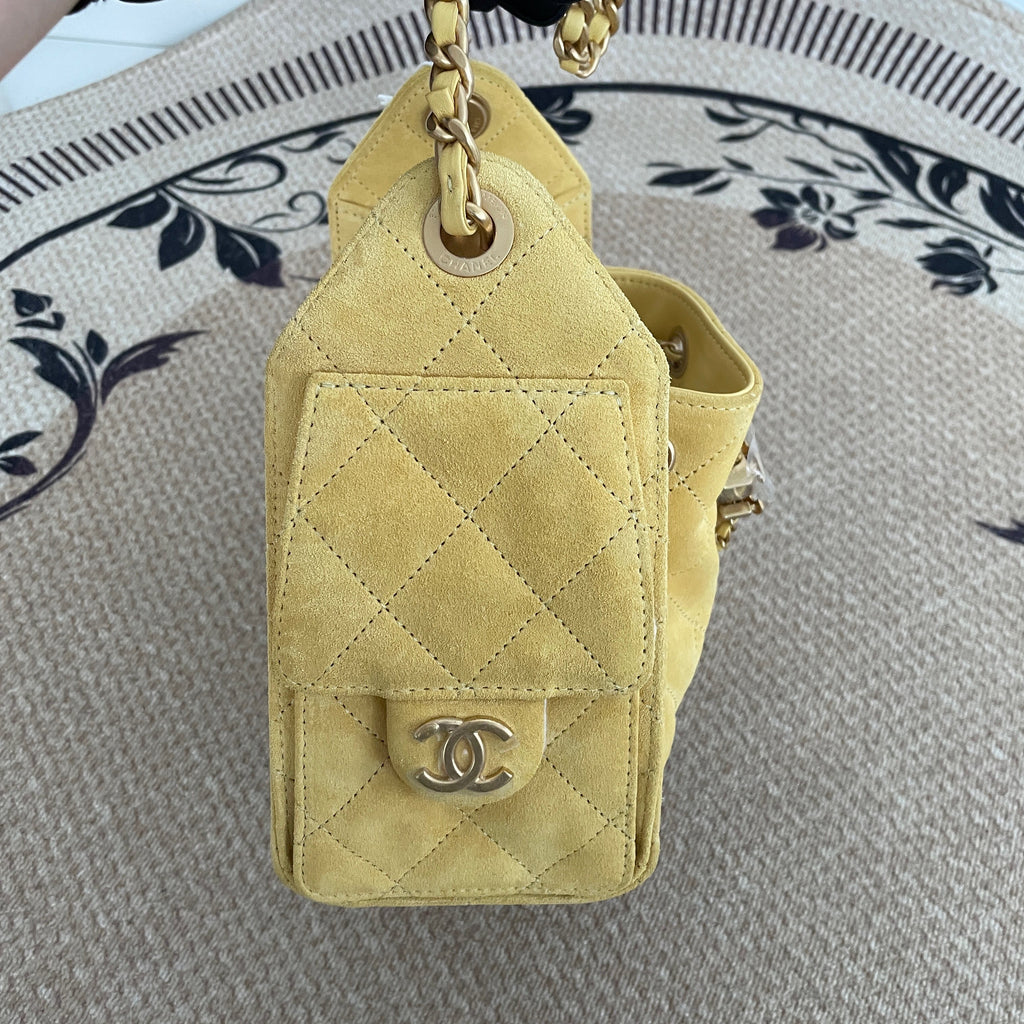 【Chanel】Chanel 25 Bag Mini, Yellow with Gold‑tone Hardware