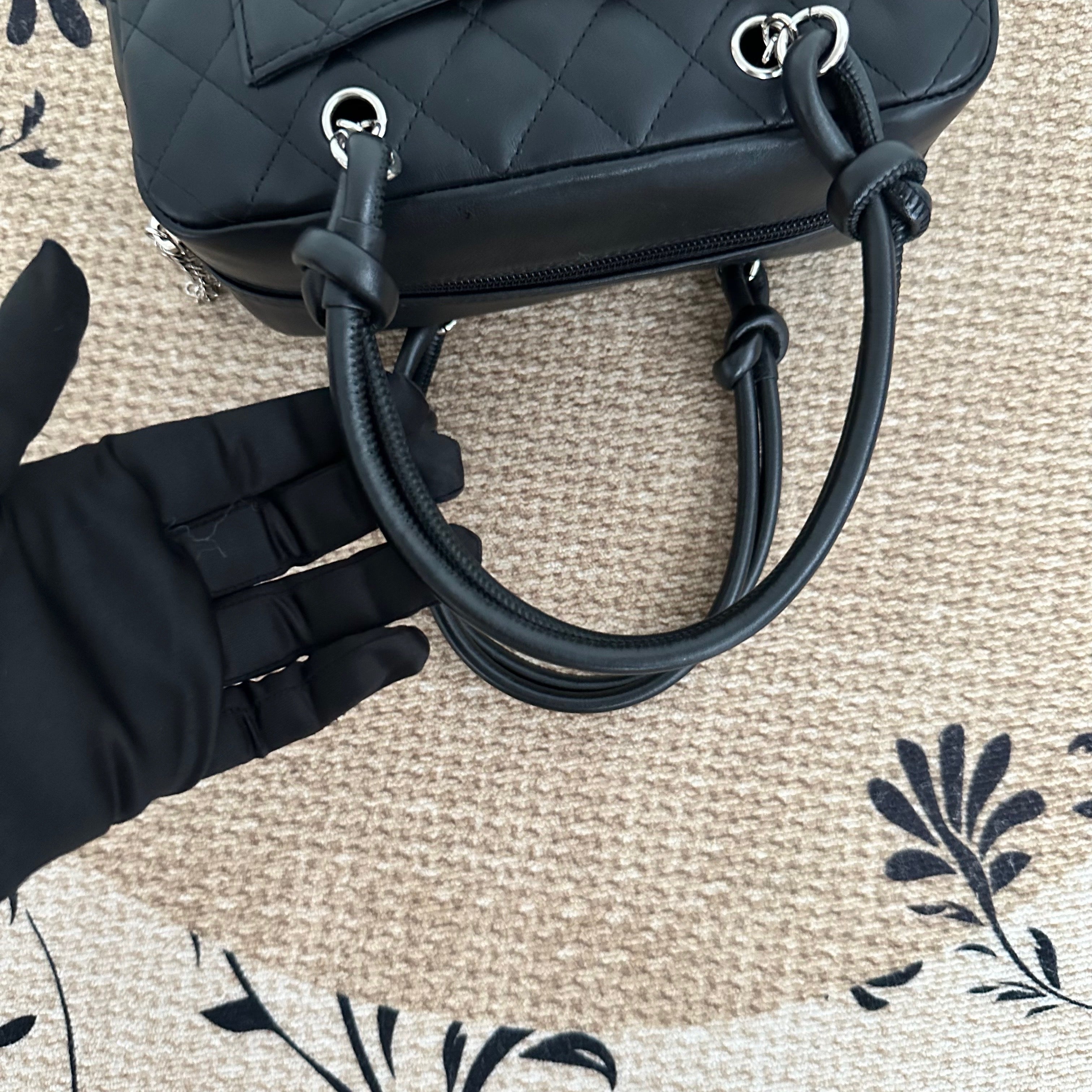【Chanel】Chanel Cambon Ligne Black & White Pillow Bag Calfskin with Silver-Tone Hardware