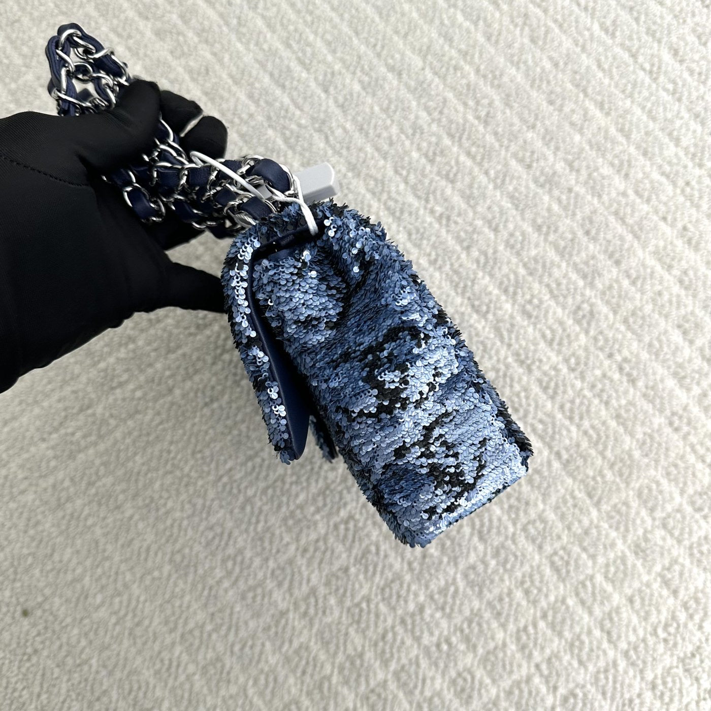 【Chanel】Chanel Black & Navy Sequin Classic Flap Bag