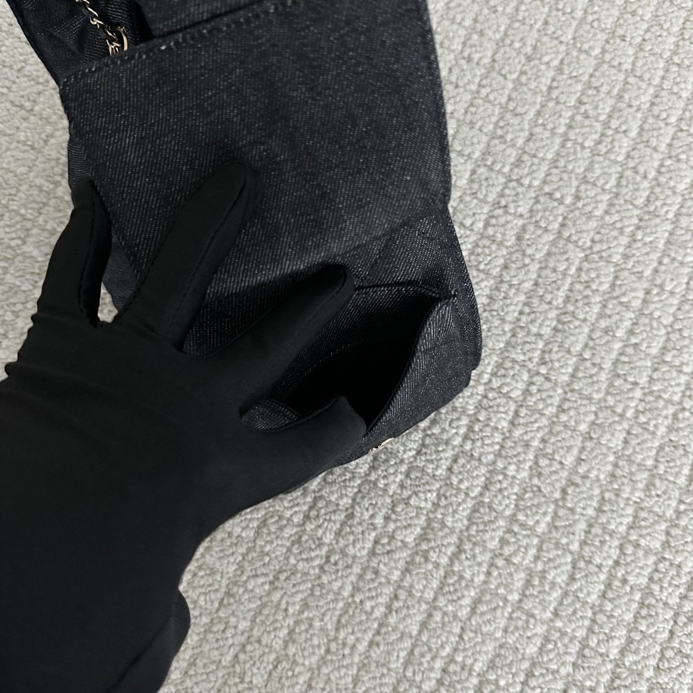 【Chanel】Chanel 25 Bag Small, Black Denim with Gold‑tone Hardware