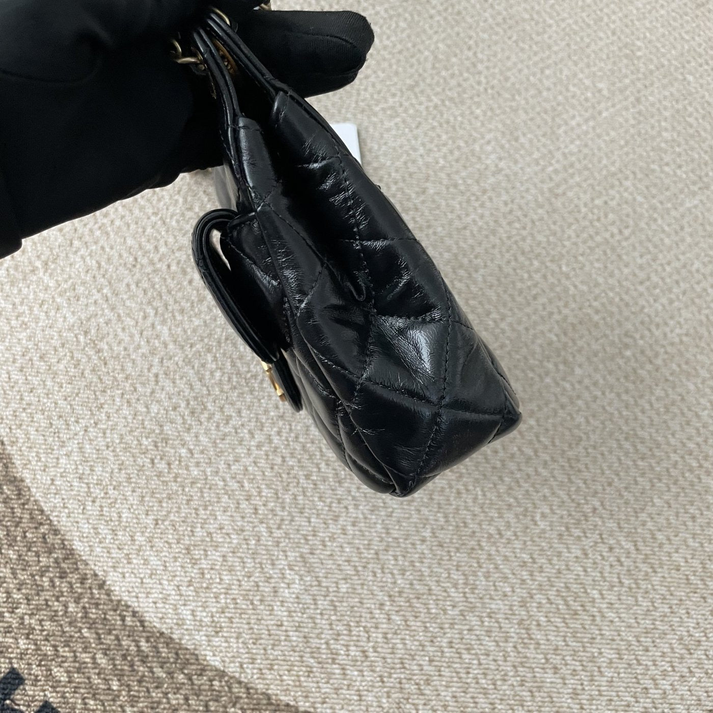 【Chanel】Chanel 25S Small Handbag (Tmall Genie) Black Grained Calfskin with Gold-Tone Hardware