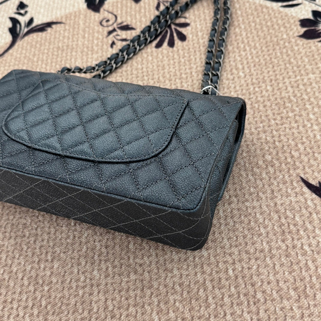 【Chanel】Chanel Charcoal Grey Caviar Medium Classic Flap