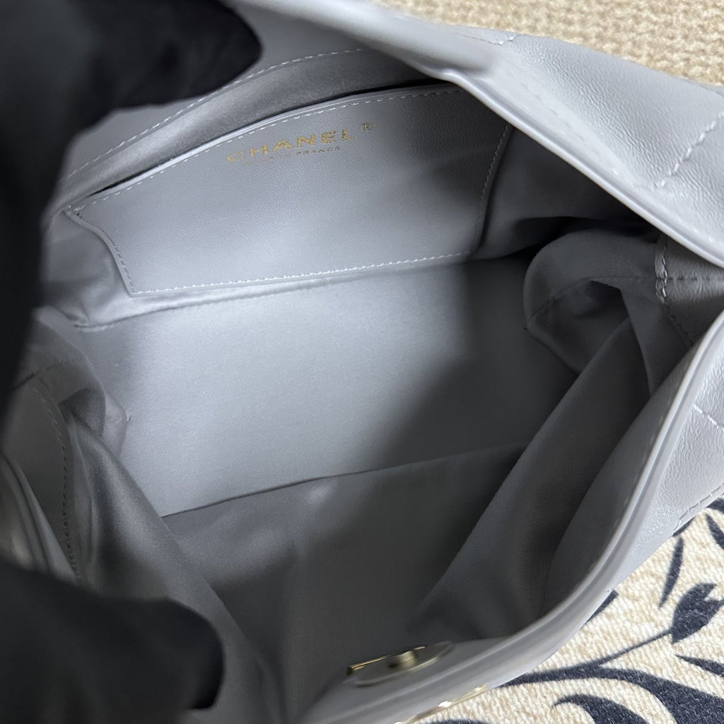 【Chanel】Chanel 26P Grey Gold Hobo Bag, Gold-Tone Hardware-7214108