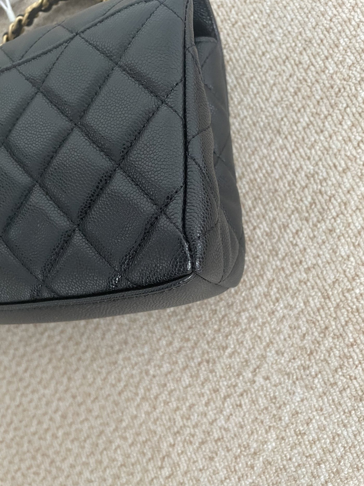 【Chanel】Chanel 25P Mini Square Flap Bag, Black Lambskin, Gold-Tone Hardware, Double Chain-7215377