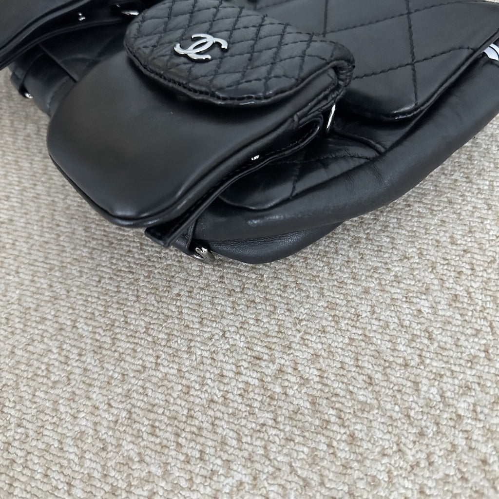 【Chanel】Chanel Three Star Flap Bag Black Caviar with Silver-Tone Hardware