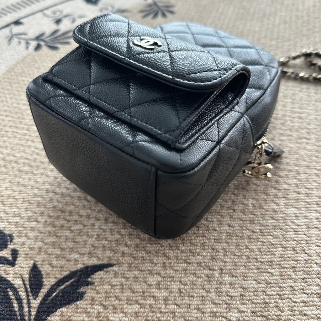 【Chanel】Chanel Mini Duma Backpack, Black with Gold Hardware