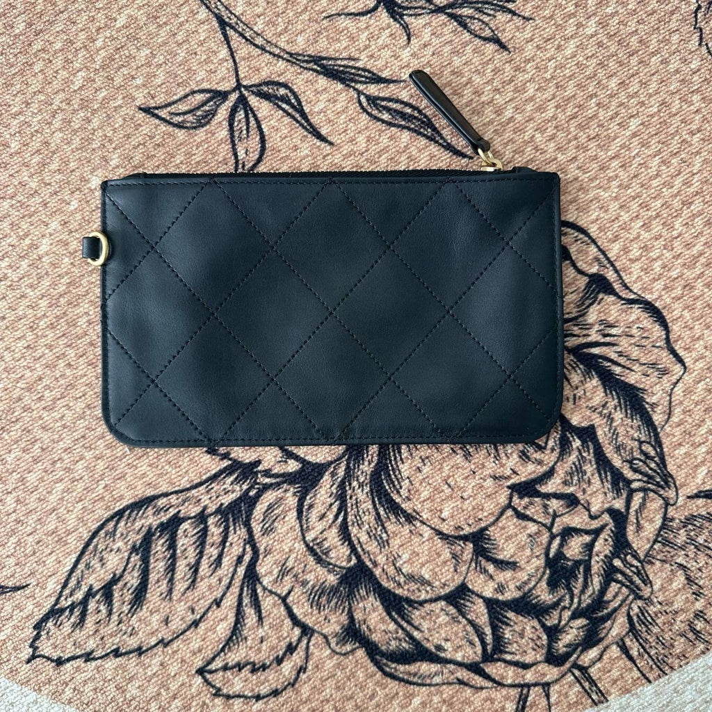 【Chanel】Chanel Black Caviar Hobo Bag with Matching Pouch, Gold-Tone Hardware-7207232