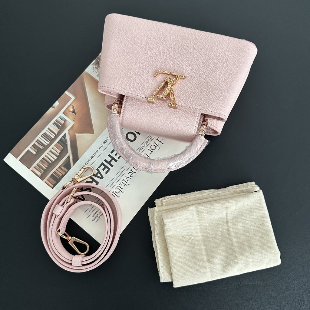 【LV】Louis Vuitton Capucines Mini Pink Taurillon Leather
