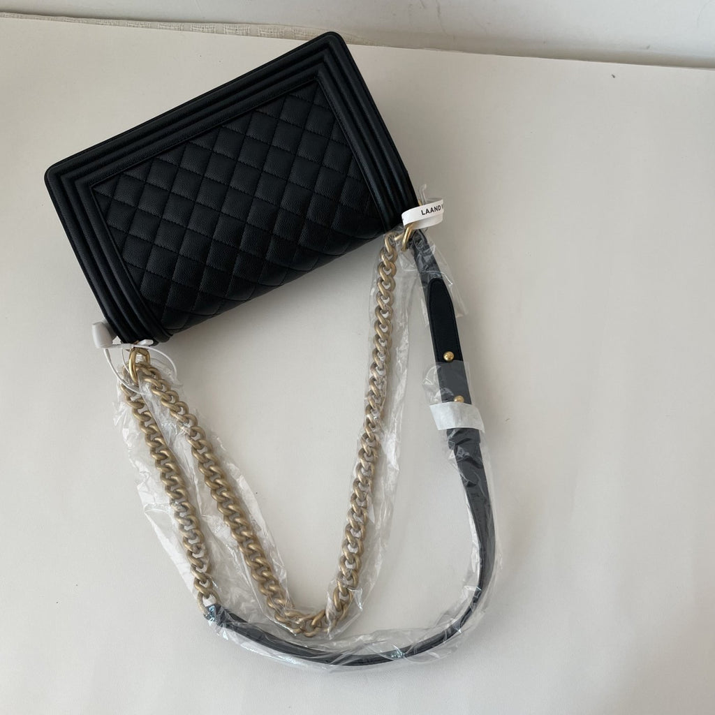 【Chanel】Chanel Black Gold Le Boy Flap Bag