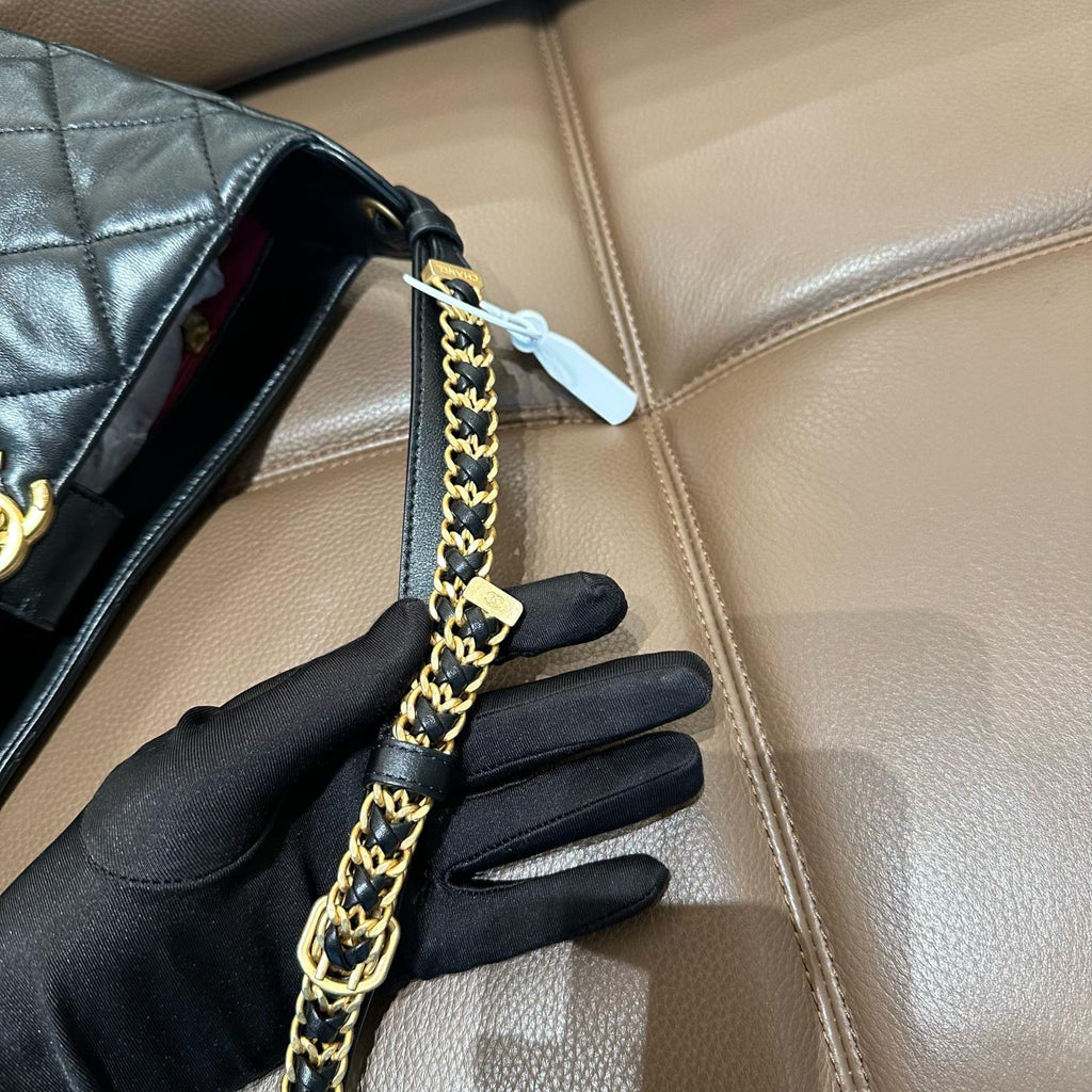 【Chanel】Chanel Black Gold Hobo Bag(23B)