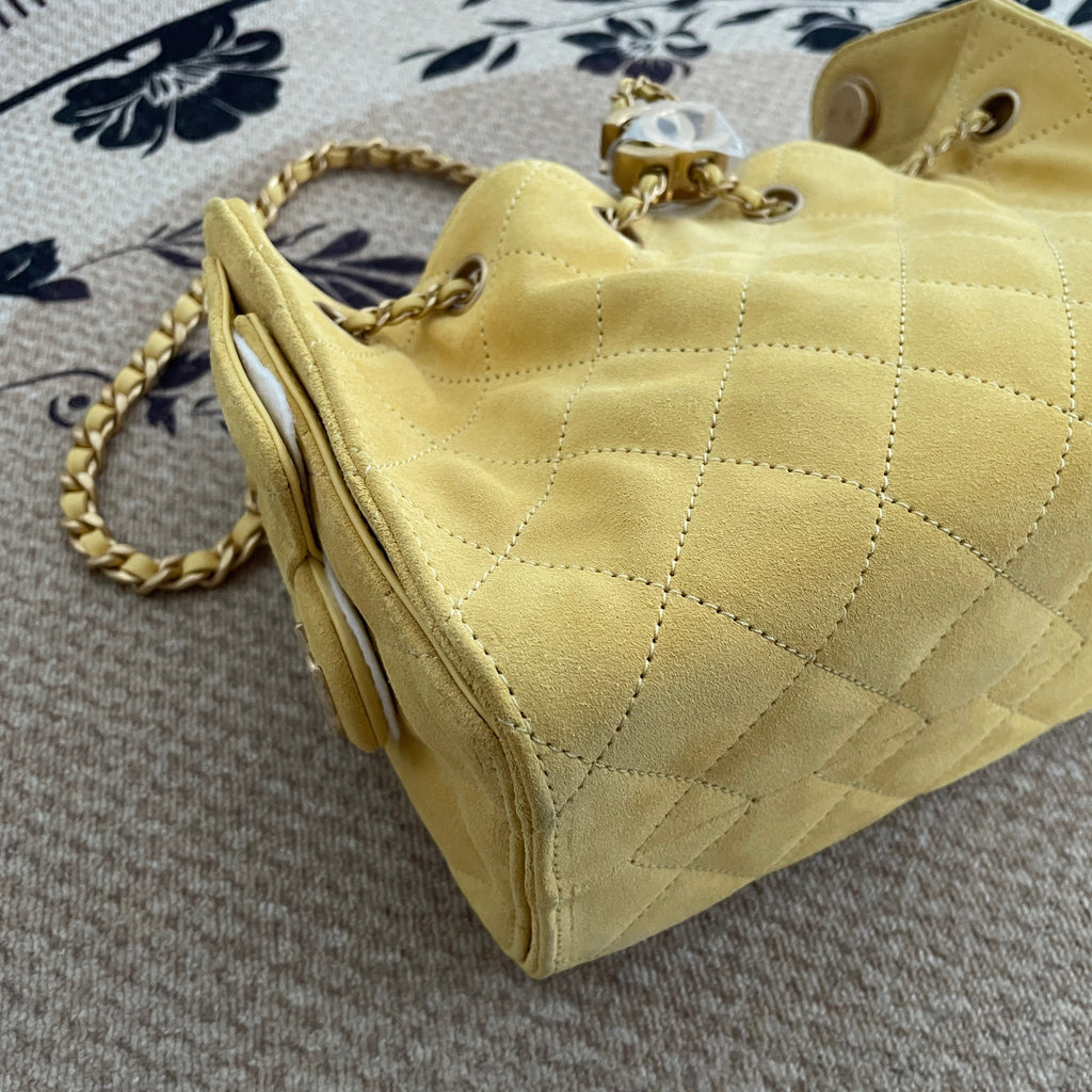 【Chanel】Chanel 25 Bag Mini, Yellow with Gold‑tone Hardware