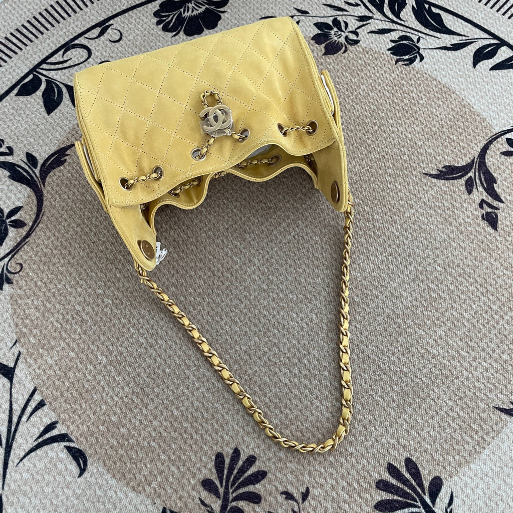 【Chanel】Chanel 25 Bag Mini, Yellow with Gold‑tone Hardware