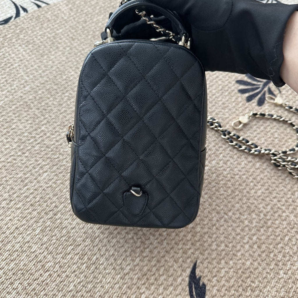 【Chanel】Chanel Mini Duma Backpack, Black with Gold Hardware