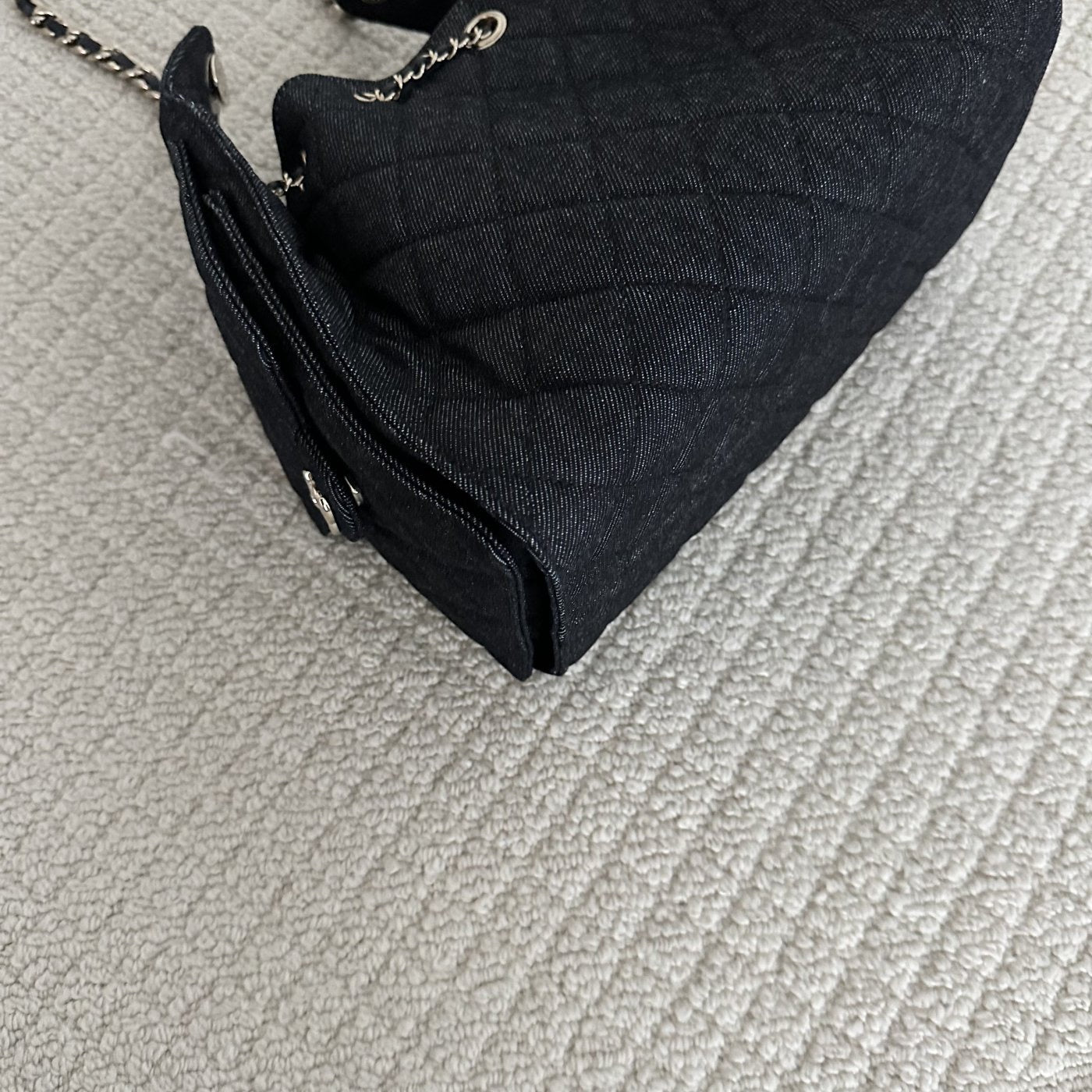 【Chanel】Chanel 25 Bag Small, Black Denim with Gold‑tone Hardware
