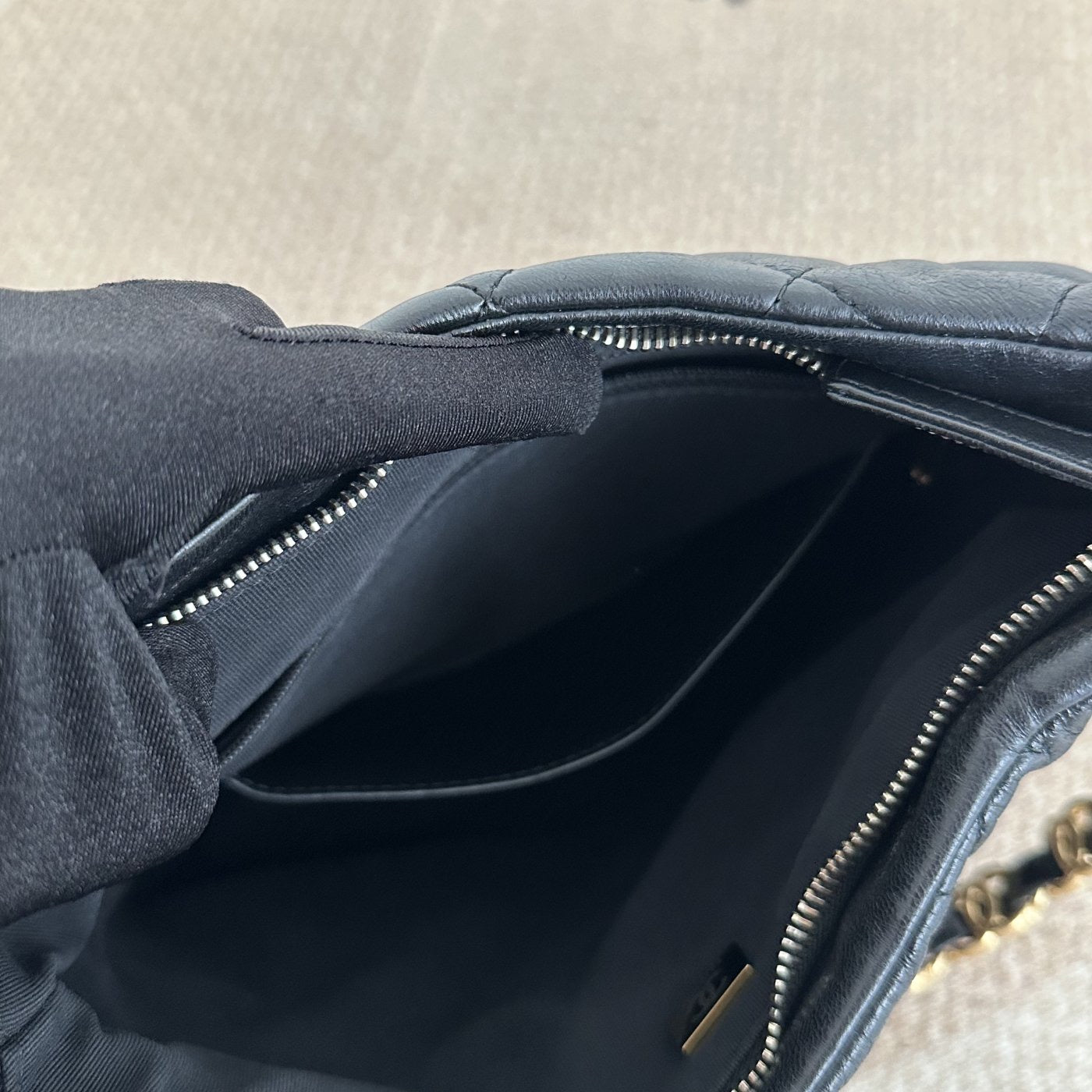 【Chanel】Chanel Hobo Underarm Bag, Black with Gold‑tone Hardware