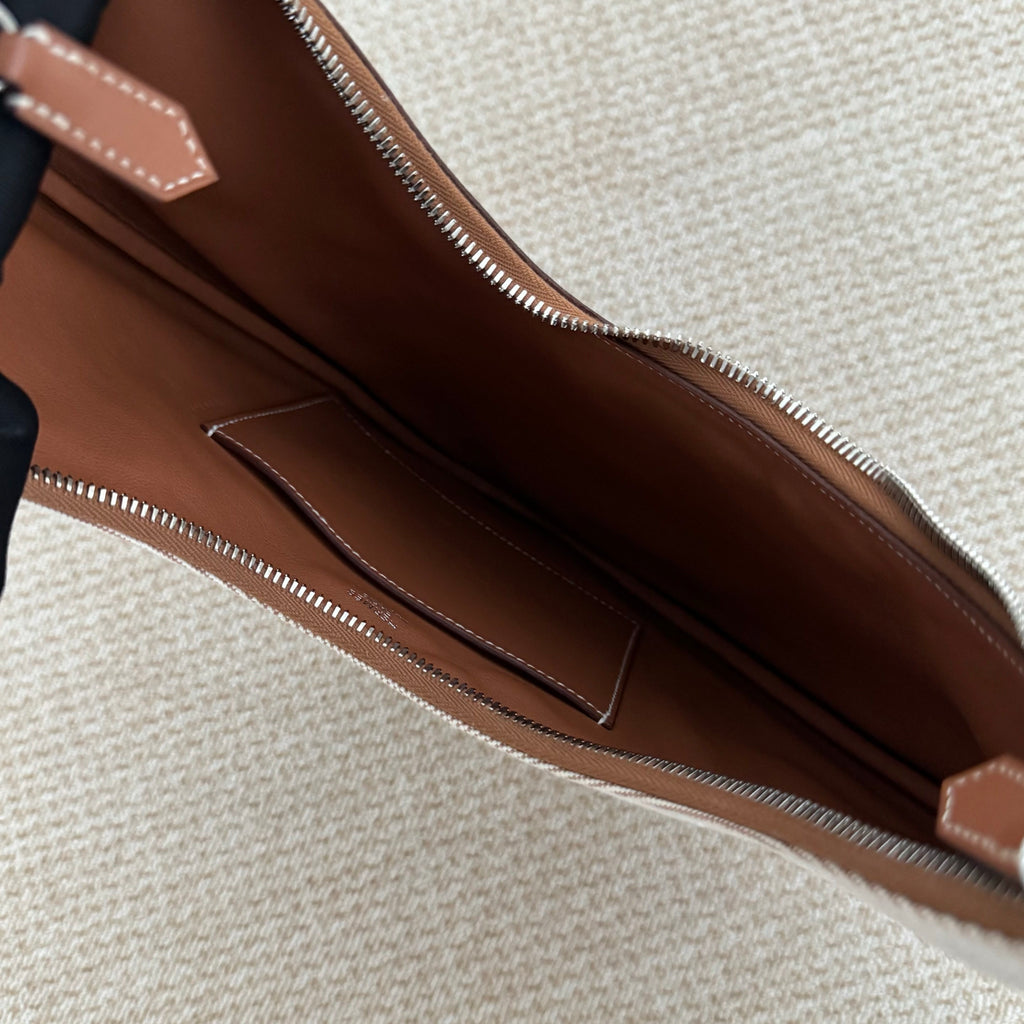 【Hermes】Hermès BuddyPocket Gold Brown & Canvas