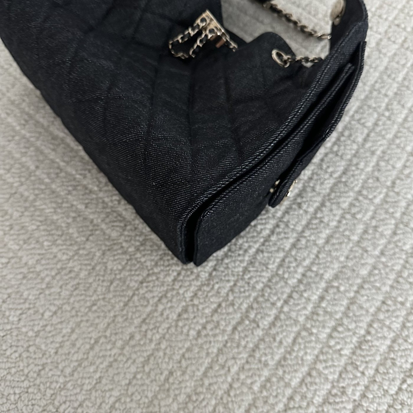 【Chanel】Chanel 25 Bag Small, Black Denim with Gold‑tone Hardware