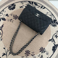 【Chanel】Chanel Black Silver Lambskin Classic Flap Jumbo