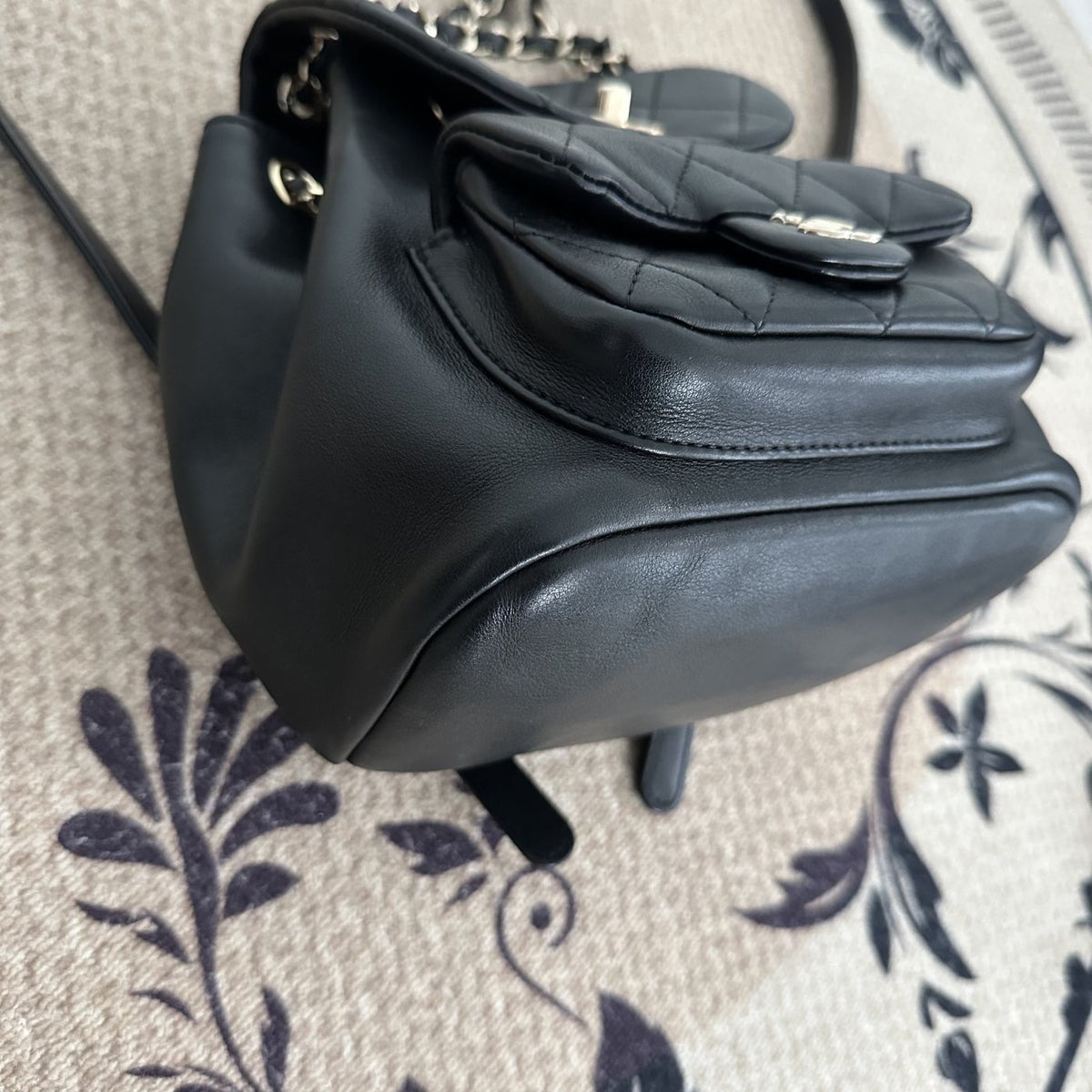 【Chanel】Chanel Black Caviar Duma Backpack, Gold-Tone Hardware-7216141