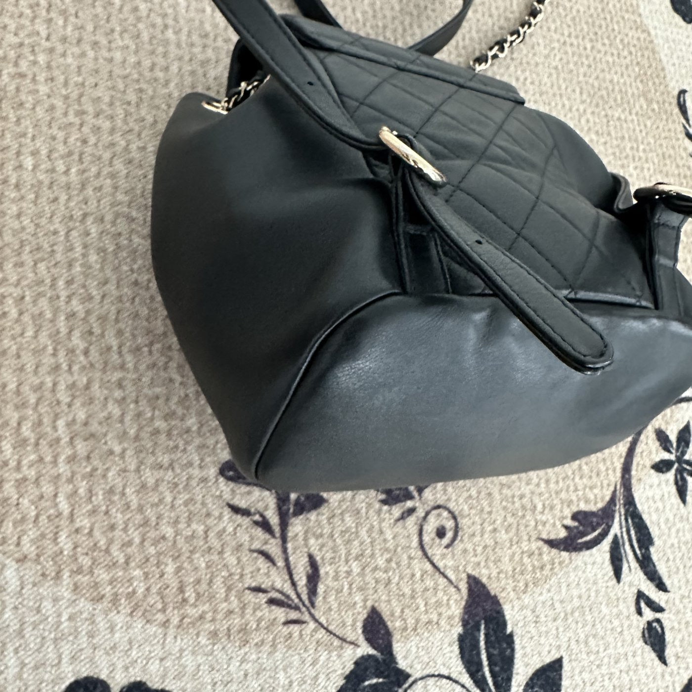 【Chanel】Chanel Black Caviar Duma Backpack, Gold-Tone Hardware-7216141