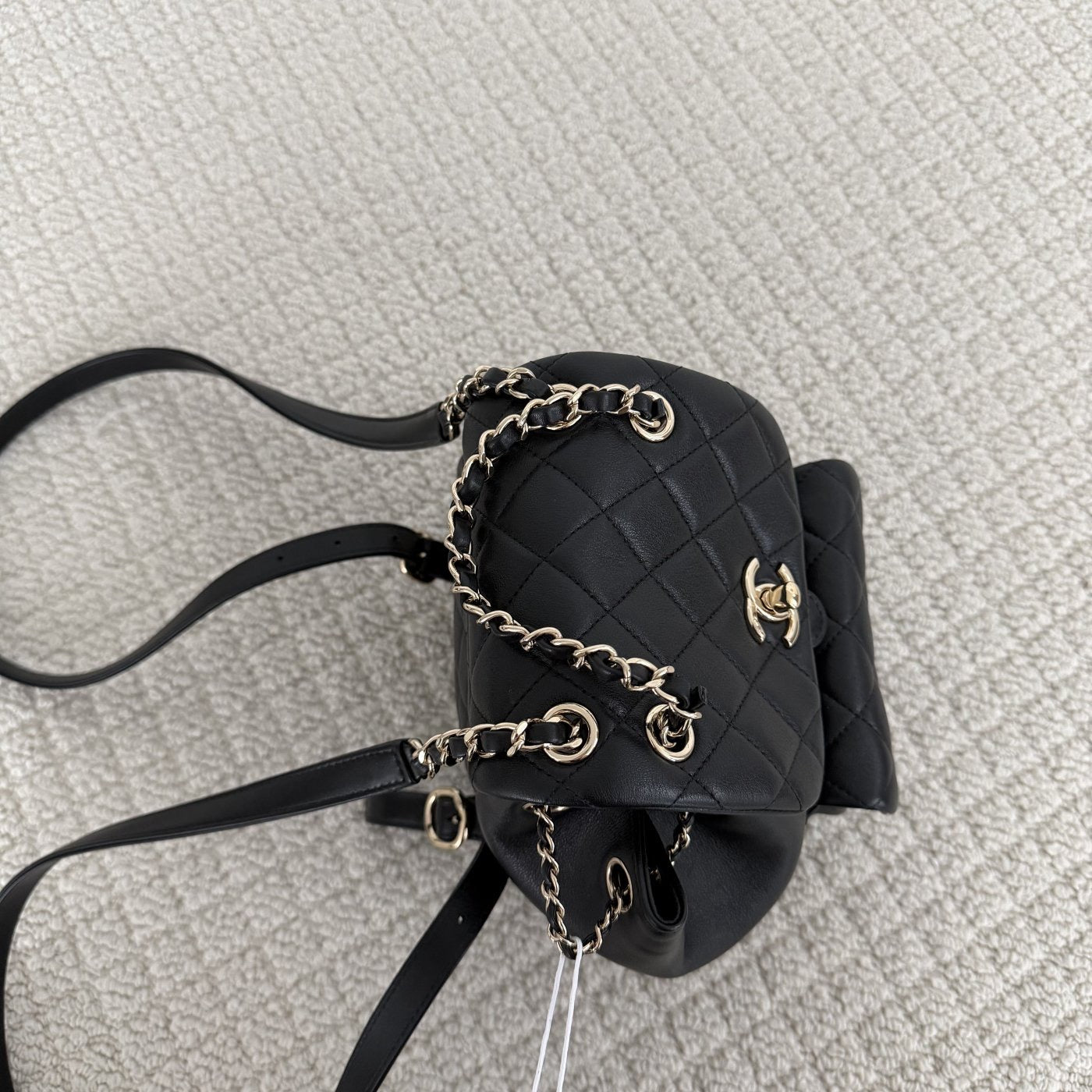 【Chanel】Chanel Black Caviar Duma Backpack, Gold-Tone Hardware-7215925