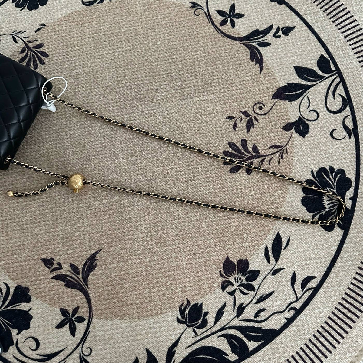 【Chanel】Chanel Black Gold Lambskin Square Mini with Ball, Chip Version
