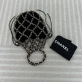 【Chanel】Chanel La Madrague, Black Velvet Mesh Tote Bag