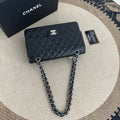 【Chanel】Chanel Medium Classic Flap Bag 25, Black Caviar, Silver-Tone Hardware-7213009