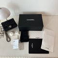 【Chanel】Chanel Black Mini Square Flap Bag with Pearl Crush Gold Ball, Gold-Tone Hardware-7215934